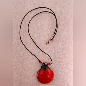 Costume Ladybug Enamel Necklace